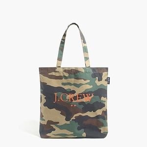 J. Crew Camo Printed Reusable Everyday Tote Bag